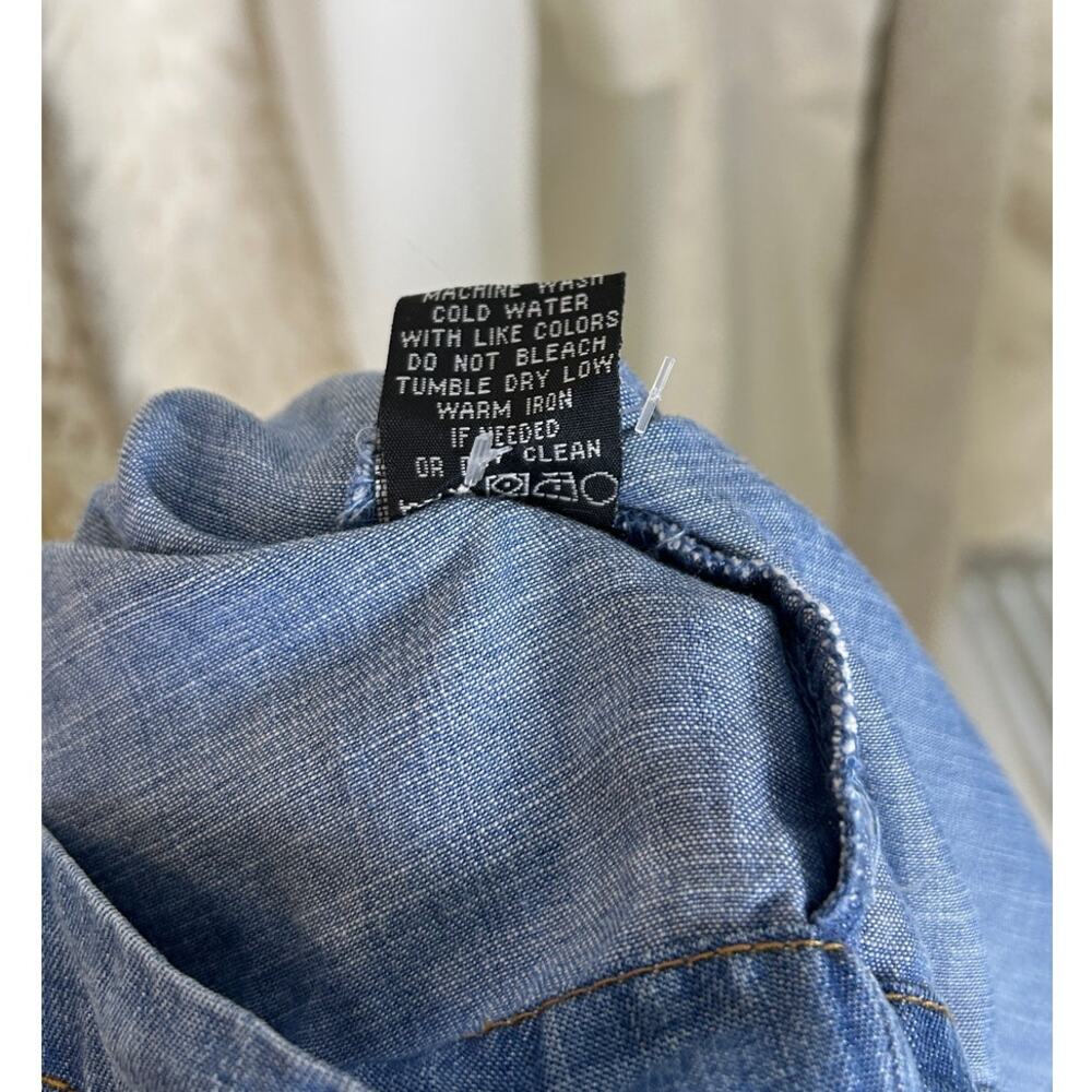 Velvet Heart Women's Size M Chambray Lace Up Roll Tab Sleeve Dress #0239 - Picture 11 of 14